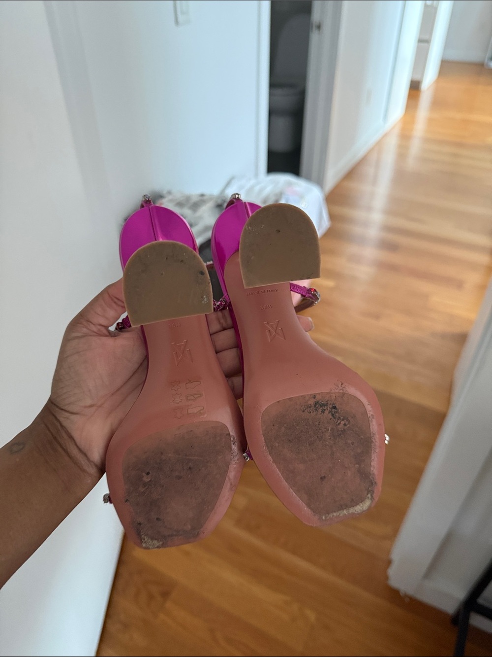 Amina Muaddi Hologram Sandals (Gilda Sandal) - Picture 4 of 4